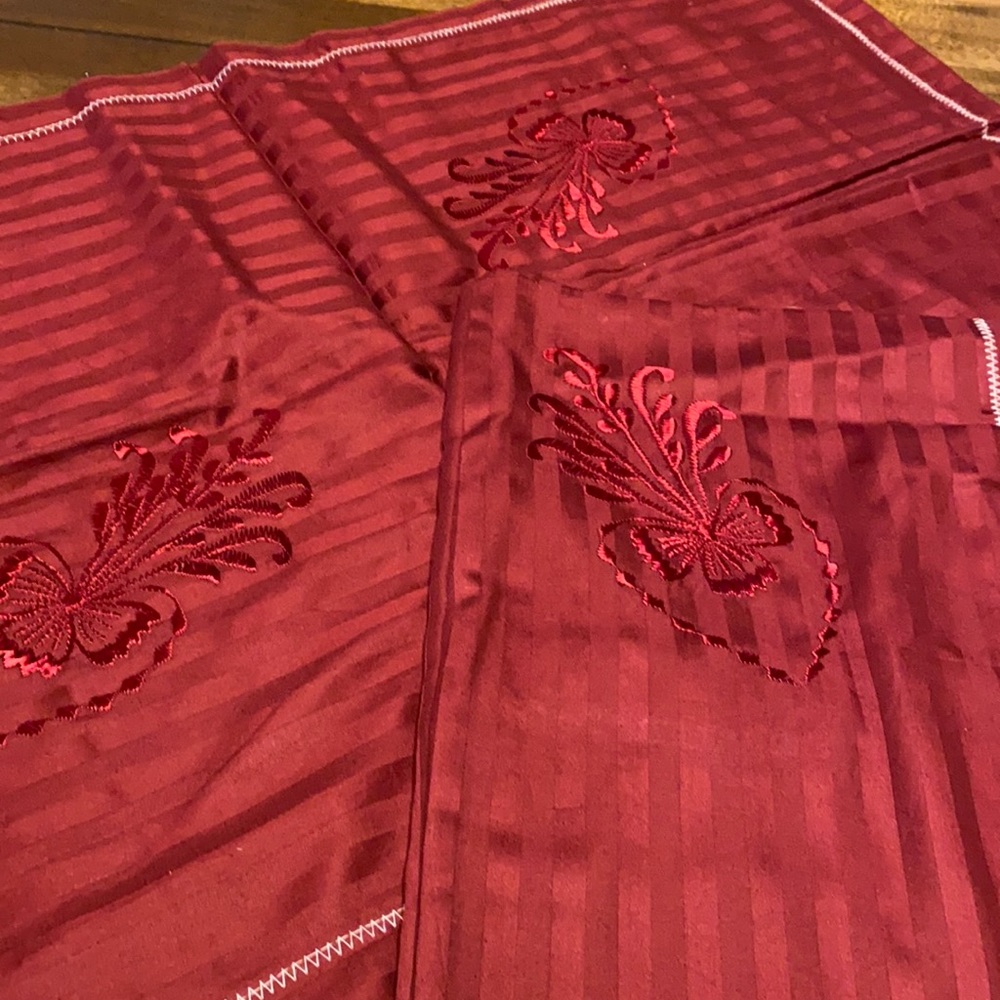Vintage handmade embroidered standard size pillow cases shams